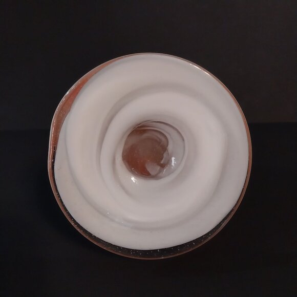 Mid Century Modern Orange Glass Pitcher Vase - Picture 5 of 7